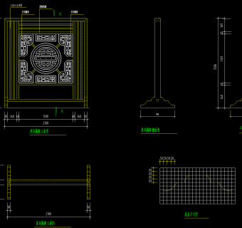 古董商店店平立剖图，商店CAD建筑图纸下载
