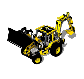 现代儿童挖土机草图大师模型，玩具su模型下载