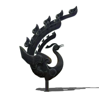 神鸟朱雀凤凰雕塑su模型,摆件草图大师模型下载