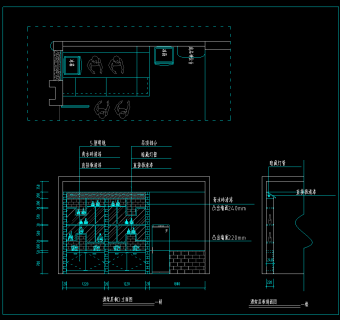 味庄家菜馆CAD施工图，菜馆CAD图纸下载