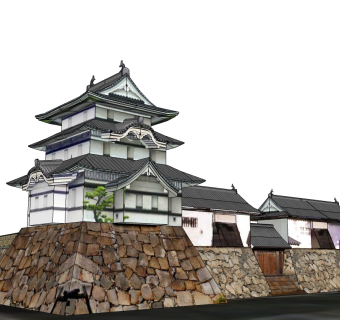 日式古建筑草图大师模型下载、日式古建筑su模型下载