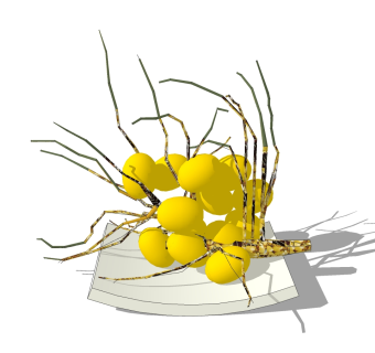  现代新中式花瓶摆件草图大师模型，花瓶摆件sketchup模型下载