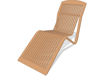 现代躺椅草图大师模型，竹椅su模型下载