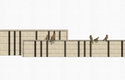 现代造型景墙草图大师模型，景墙sketchup模型免费下载