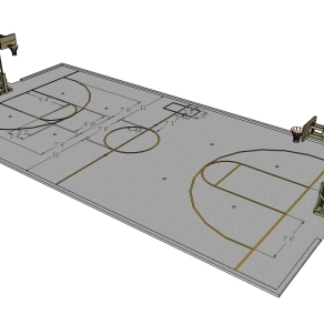 篮球场su模型、篮球场草图大师模型
