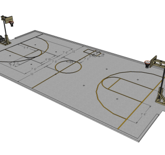 篮球场su模型、篮球场草图大师模型