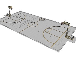 <em>篮球场su模型</em>、篮球场草图大师模型