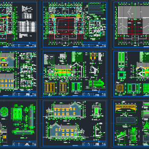 全套四合院建筑CAD施工图，四合院建筑CAD图纸下载
