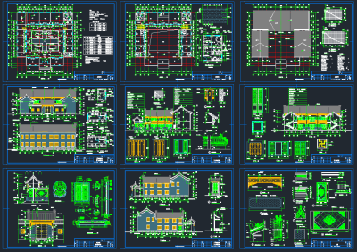 全套四合院建筑CAD施工图，四合院建筑CAD图纸下载