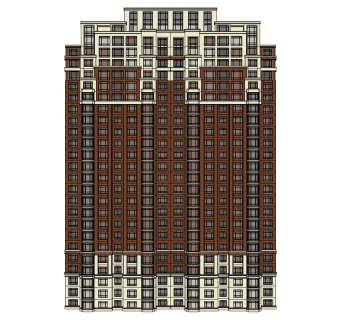 欧式高层公寓su模型下载，公寓草图大师模型