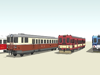 现代火车<em>车厢</em>草图大师模型，火车sketchup模型