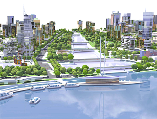 滨水景观廊道生态城市规划设计案例
