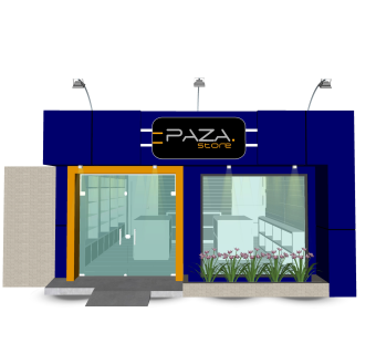 现代店面草图大师模型，店面SKB文件下载