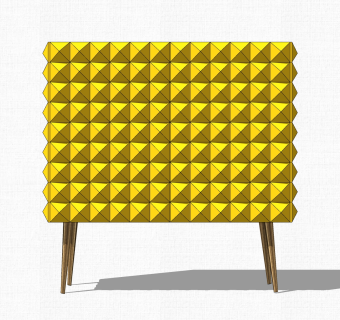 现代轻奢装饰柜单柜草图大师模型，玄关柜sketchup模型免费下载