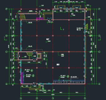 现代食堂建筑全套施工图，食堂CAD施工图纸下载