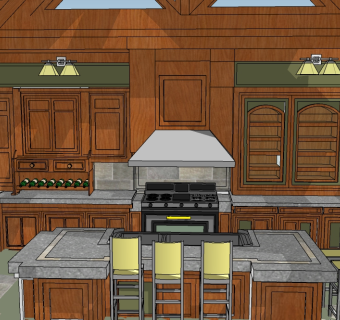 厨房草图大师模型，厨房sketchup模型下载