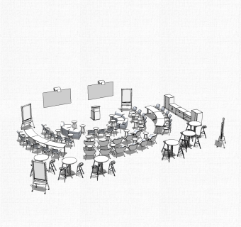 会议台草图大师模型，会议台sketchup模型，会议台su素材下载