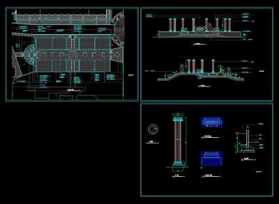 奥林匹克广场景观施工图CAD图纸