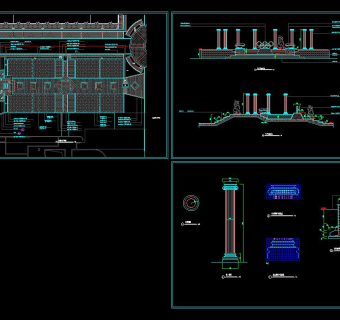 奥林匹克广场景观施工图CAD图纸