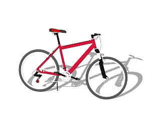 <em>山地</em>自行车sketchup模型，自行车skp模型下载