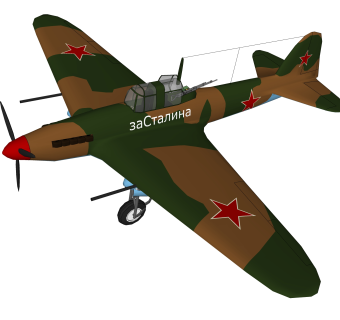 现代伊尔攻击机草图大师模型，攻击机sketchup模型下载