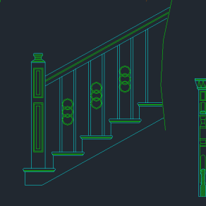 楼梯扶手立面CAD图库,楼梯扶手CAD施工图下载