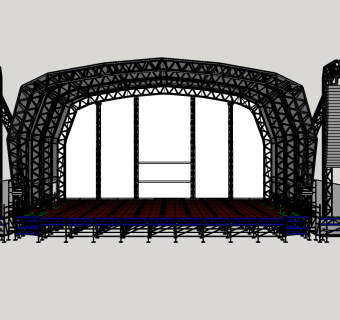 现代舞台草图大师模型，舞台SU模型下载
