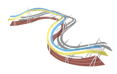 现代蛇形长廊草图大师模型，蛇形长廊sketchup模型下载