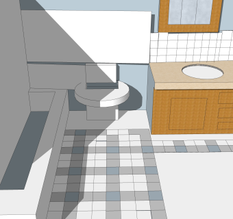 现代瓷砖草图大师模型，双人床SKP模型下载