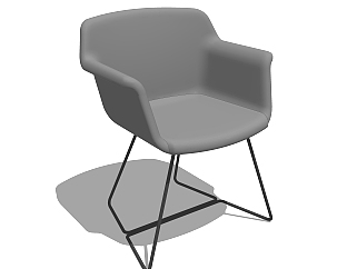 现代单椅草图大师模型，单椅sketchup模型下载