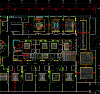 豪华海鲜酒家设计装修图，海鲜酒家CAD装饰图