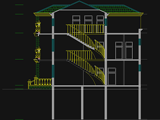 欧式别墅建筑CAD图纸，别墅CAD施工图纸下载