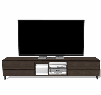 现代电视柜草图大师模型，电视柜sketchup模型下载