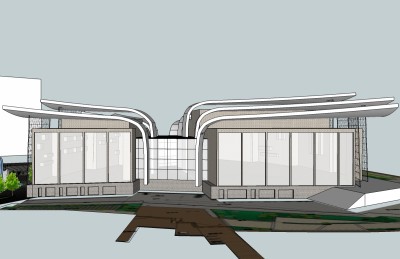 现代博物馆草图大师模型，博物馆sketchup模型下载