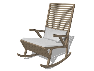 现代摇椅sketchup模型，椅子草图大师模型下载