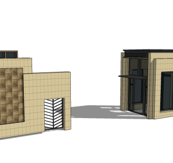 欧式入口大门草图大师模型下载，入口大门sketchup模型