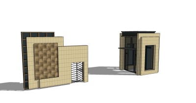 欧式入口大门草图大师模型下载，入口大门sketchup模型