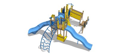 现代滑梯草图大师模型，滑梯sketchup模型下载