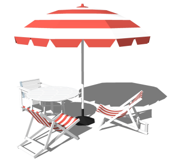 现代沙滩椅草图大师模型，沙滩椅SKB文件下载