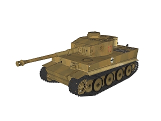德国六号Tiger虎式重型坦克草图大师模型，坦克...