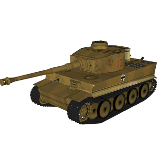 德国六号Tiger虎式重型坦克草图大师模型，坦克sketchup模型下载