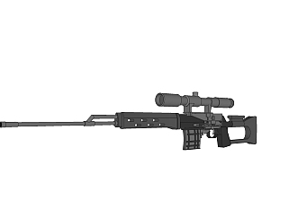 现代<em>苏联</em>SVD狙击步枪sketchup模型，步枪skp模型下载