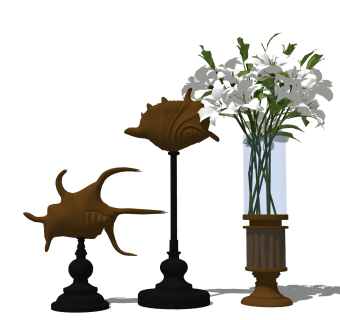 欧式金属摆件草图大师模型,现代装饰品su模型下载