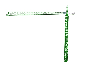 现代大型工用塔吊起重机su模型，工业器材skb文件下载