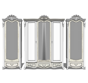 现代酒柜草图大师模型，酒柜sketchup模型下载