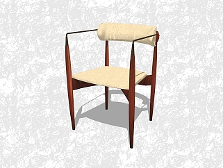 现代实木椅子草图大师模型，椅sketchup模型下载