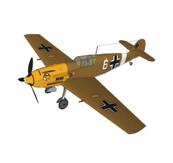德国Me-109(BF-109)战斗机su模型，战斗机草图大师模型下载