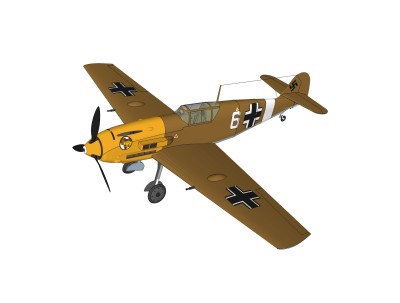 德国Me-109(BF-109)战斗机su模型，战斗机草图大师模型下载