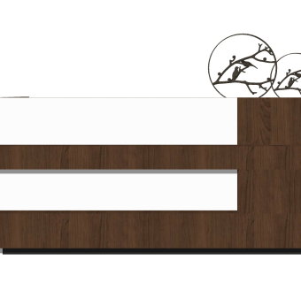 中式前台接待台su模型，前台草图大师模型下载