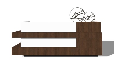 中式前台接待台su模型，前台草图大师模型下载